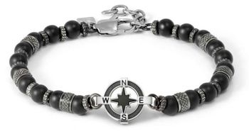 Bransoletka męska Nomination Manvision 133016 060 – stal nierdzewna, Róża Wiatrów, czarny agat.jpg